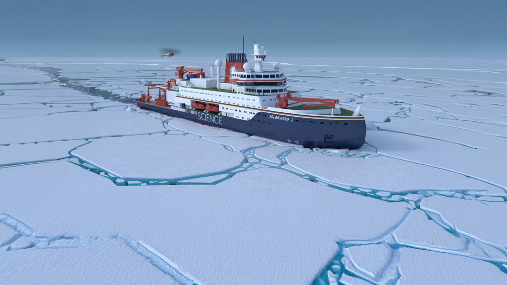 Visualization of the new Polarstern in ice